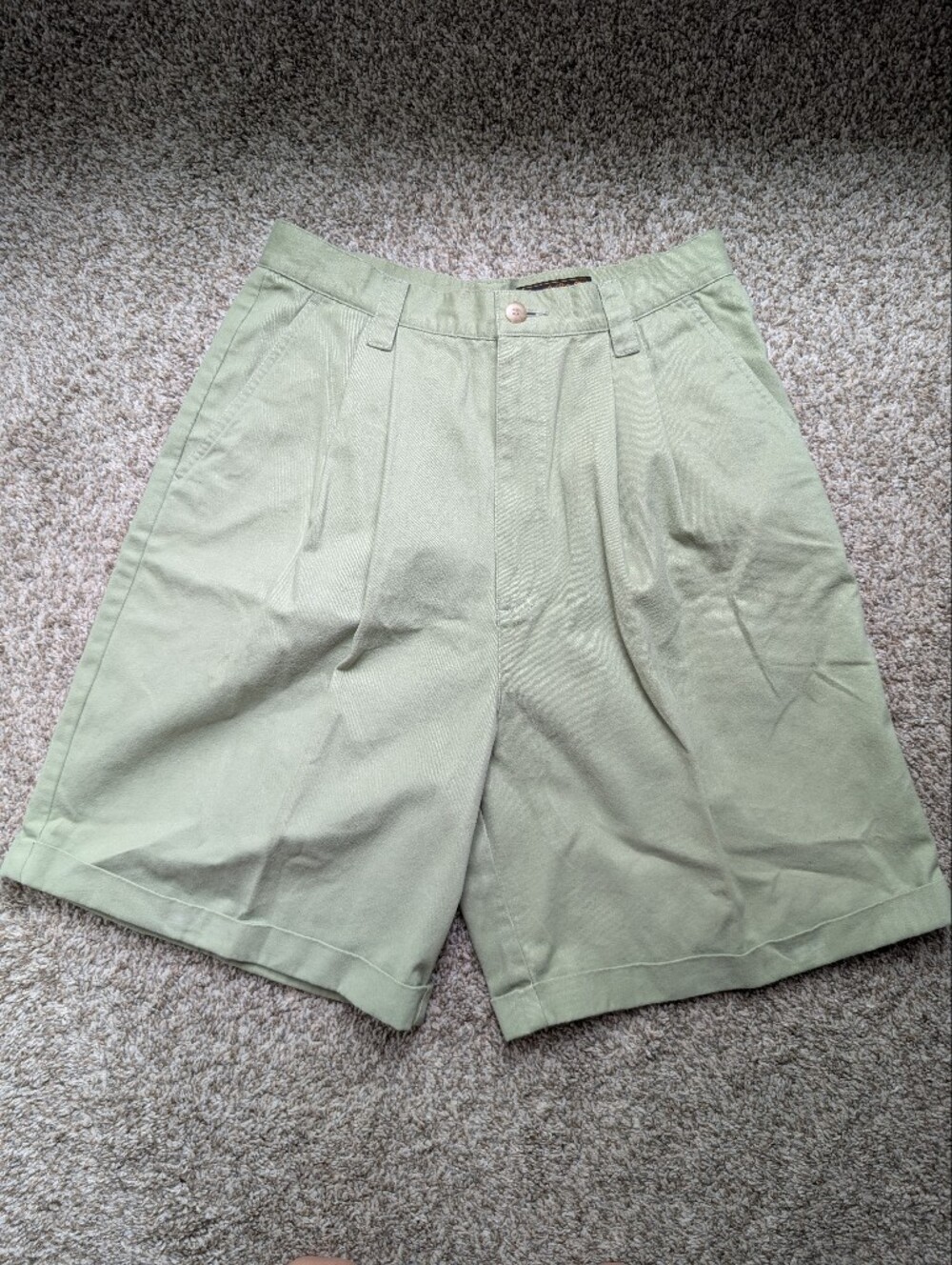 Vtg 90s Eddie Bauer Women's Pleated High Waisted Shorts - Light Sage Green Sz 14